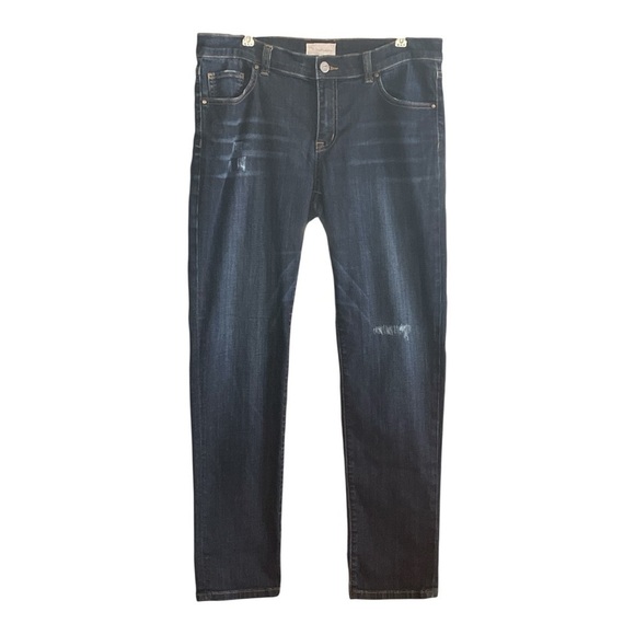 Halogen Denim - Halogen Girlfriend Straight Leg Jeans with Subtle Distressing